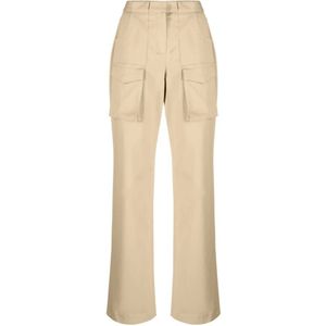 Ermanno Scervino, Dames, Broeken, Beige, Maat: 2XS Katoen,