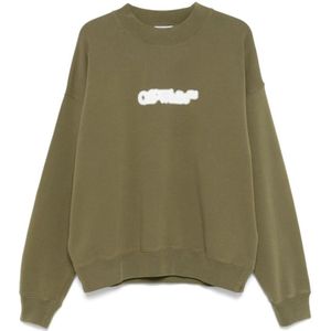 Off White, Heren, Sweatshirts & Hoodies, Groen, Maat: 2XL Katoen,