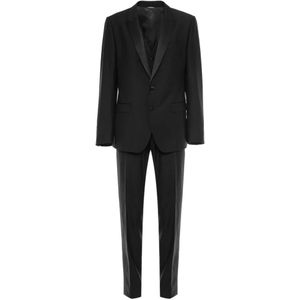 Dolce & Gabbana, Heren, Pakken, Zwart, Maat: 4XL Zijde,