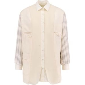 Maison Margiela, Heren, Blouses & Shirts, Beige, Maat: S Wol,