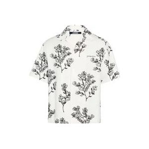 Jacquemus Bloemenprint Camp Kraag Shirt , White , Heren , Maat: M