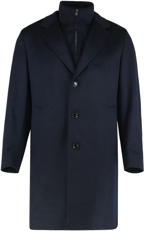 Hugo - Regular-fit Jas - Marineblauw - Wol-Cashmere - Uitneembaar Binnenvest