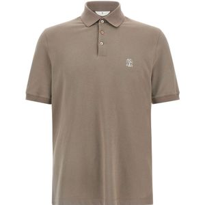 Brunello Cucinelli, Heren, Tops, Beige, Maat: S Piqué,
