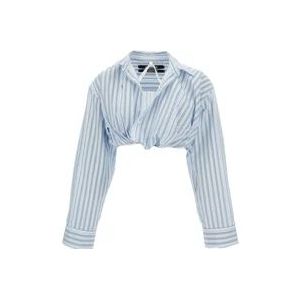 Jacquemus Korte Mouw Overhemden , Blue , Dames , Maat: XS