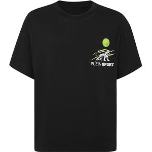 Plein Sport, Heren, Tops, Zwart, Maat: XS Katoen,
