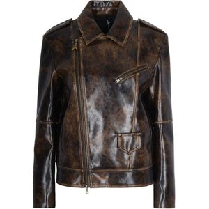 Patrizia Pepe, Dames, Jassen, Bruin, Maat: 2XS Leer,