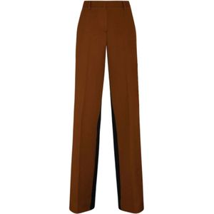 Burberry Donker Berkenbruine Rechte Broek , Brown , Dames , Maat: 2XS