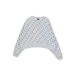 Nike Allover Print Crewneck Sweatshirt , Gray , Dames , Maat: S