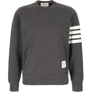Thom Browne, Heren, Truien, Grijs, Maat: M Katoen,