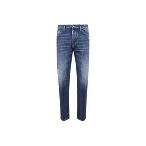 Dsquared2 Klassieke Denim Jeans met Vijf Zakken , Blue , Heren , Maat: XL