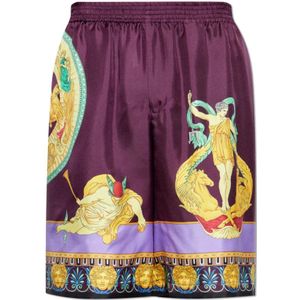 Versace, Heren, Korte broeken, Paars, Maat: S Zijde,