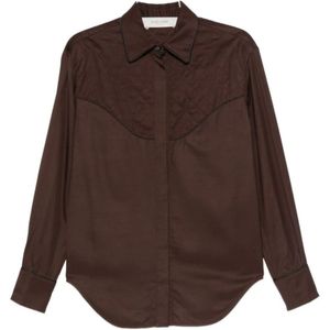 Golden Goose, Dames, Blouses & Shirts, Bruin, Maat: L Viscose,