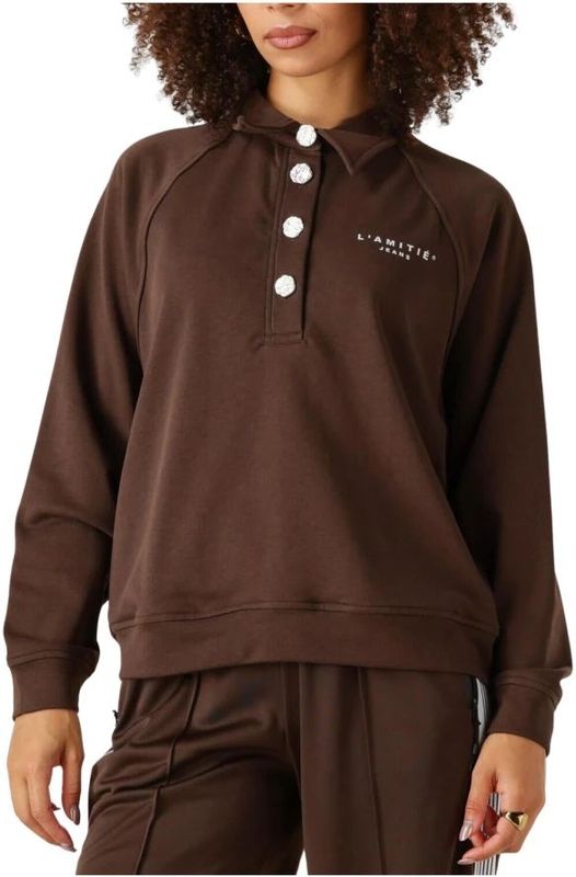 Haute L'Amitié - Polo Logo Sweat - Bruin - Sweater