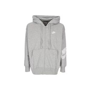 Nike Fleece hoodie met volledige rits , Gray , Dames , Maat: L