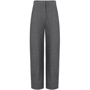 Max Mara, Dames, Broeken, Grijs, Maat: XS Katoen,