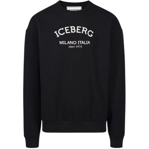 Iceberg, Heren, Sweatshirts & Hoodies, Zwart, Maat: M Katoen,