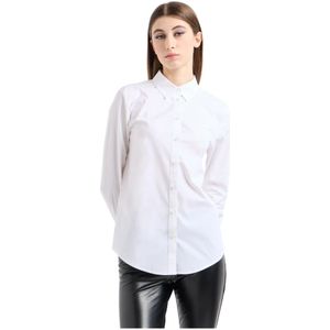 Armani Exchange, Dames, Blouses & Shirts, Wit, Maat: XL Katoen,