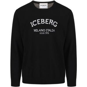 Iceberg, Heren, Truien, Zwart, Maat: M Wol,