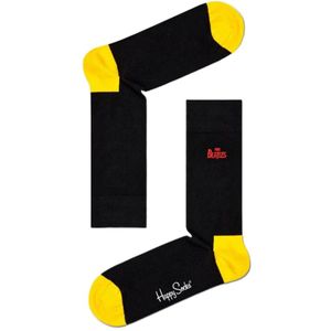 Happy Socks - Yellow Beatles Crew - Sokken - Zwart - Katoen