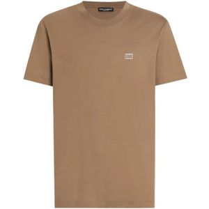 Dolce & Gabbana, Heren, Tops, Bruin, Maat: M Katoen,