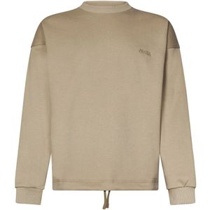 Zegna, Heren, Sweatshirts & Hoodies, Beige, Maat: M Katoen,