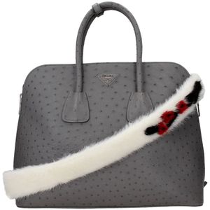 Prada, Dames, Tassen, Grijs, Maat: ONE Size Leer,