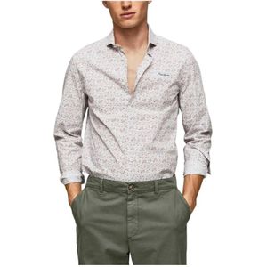 Pepe Jeans, Heren, Overhemden, Wit, Maat: S Katoen,