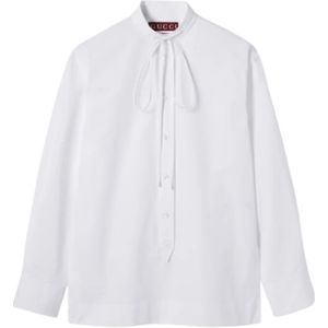 Gucci, Dames, Blouses & Shirts, Wit, Maat: XS Katoen,