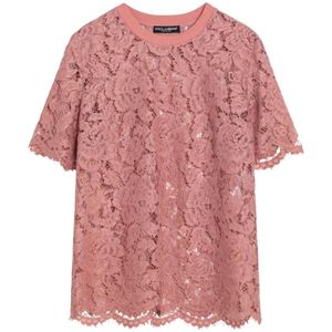 Dolce & Gabbana, Dames, Blouses & Shirts, Roze, Maat: XS
