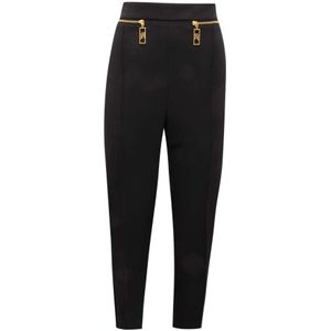 Elisabetta Franchi, Dames, Broeken, Zwart, Maat: XS Wol,
