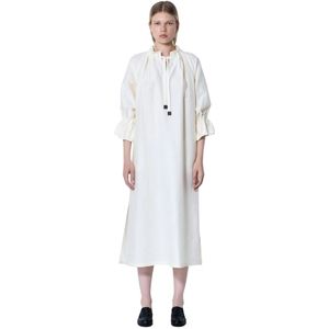 Max Mara, Dames, Jurken, Wit, Maat: 2XS Linnen,