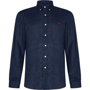 Polo Ralph Lauren, Heren, Overhemden, Blauw, Maat: M Linnen,