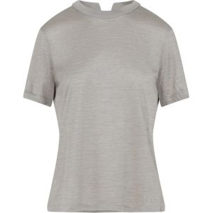 Carven, Dames, Tops, Grijs, Maat: S Leer,