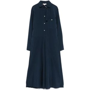 Vince, Dames, Jurken, Blauw, Maat: M Nylon,