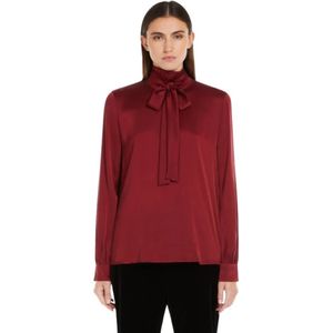 Max Mara, Dames, Blouses & Shirts, Rood, Maat: S Zijde,