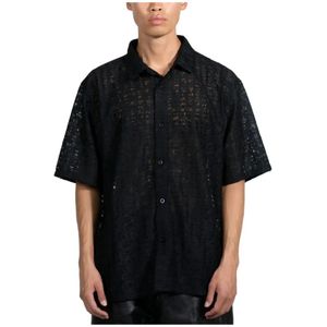 Pleasures, Heren, Overhemden, Zwart, Maat: S Satijn,