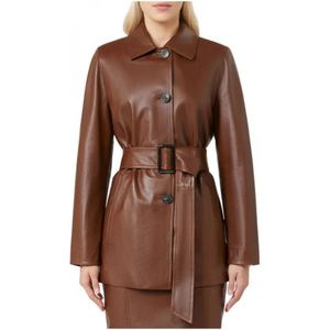 Max Mara Studio, Dames, Mantels, Bruin, Maat: XS