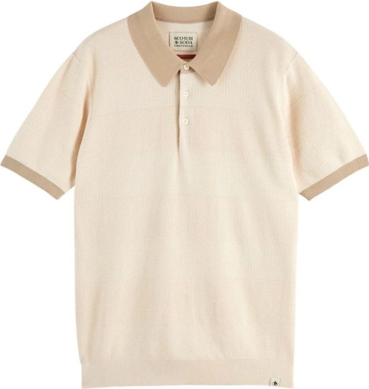 Scotch & Soda - Polo Tone On Tone - Poloshirt - Bruin - Regular-Fit