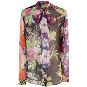 Moschino, Dames, Blouses & Shirts, Veelkleurig, Maat: S Zijde,