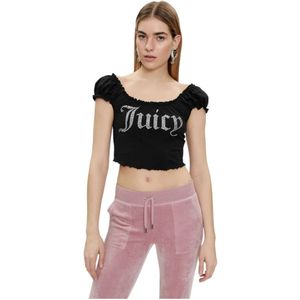 Juicy Couture, Dames, Tops, Zwart, Maat: XS Katoen,