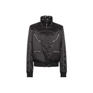 Balmain Omkeerbare bomberjack met sterren , Black , Heren , Maat: M