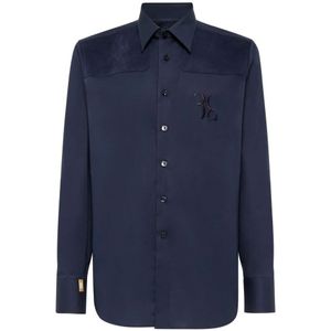 Billionaire, Heren, Overhemden, Blauw, Maat: S