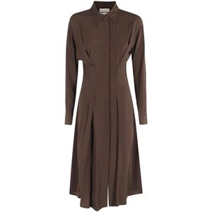 Semicouture, Dames, Jurken, Bruin, Maat: XS Zijde,