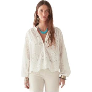 Maison Hotel, Dames, Blouses & Shirts, Wit, Maat: M Katoen,