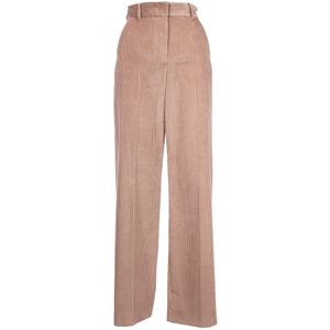 Weekend Max Mara, Dames, Broeken, Bruin, Maat: XS Katoen,