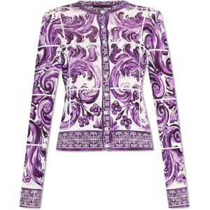 Dolce & Gabbana, Dames, Truien, Paars, Maat: 2XS Zijde,