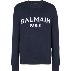 Balmain Wol Parijs trui , Blue , Heren , Maat: L