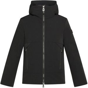 Peuterey Hooded Nylon Jas Loge , Black , unisex , Maat: 164 CM