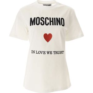 Moschino, Dames, Tops, Wit, Maat: 2XS Katoen,