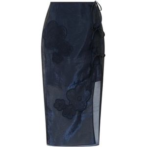 Cecilie Bahnsen, Dames, Rokken, Blauw, Maat: S Zijde,